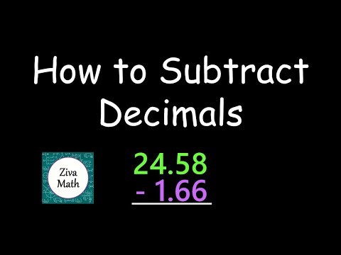 How to Subtract Decimals | Subtracting Decimals | Ziva Math