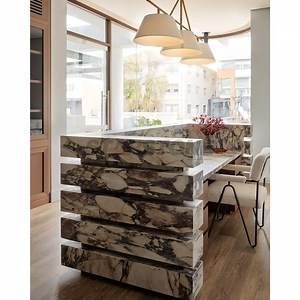 [Hot Item] Starstone Natural Calacatta Viola Marble Reception Desk for Hotel Beauty Salon