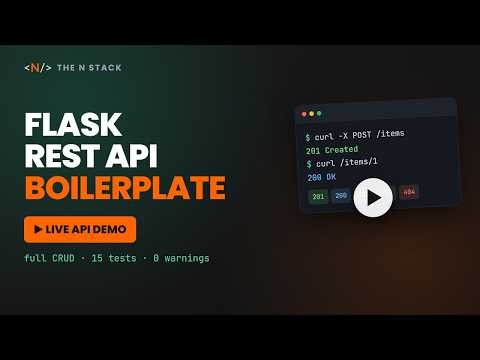 Flask REST API Boilerplate — Full CRUD Demo in 30s ⚡ | Production-Ready Starter Kit