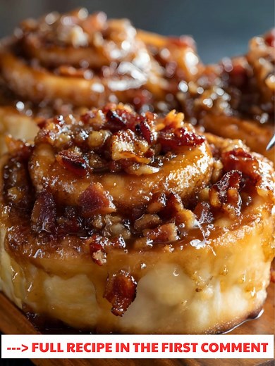 Easy 🖤 Maple Bacon Cinnamon Rolls Ingredients: → Main Ingredients 1. 1 can Pillsbury Cinnamon Rolls ..... Full Recipe in Coʍmеոτ 💬 😍 | The Storybook Of Dreams & Beauty