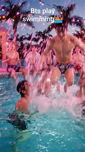 Bts paly swimming 🏊pool party//bts holi days in swimming pool