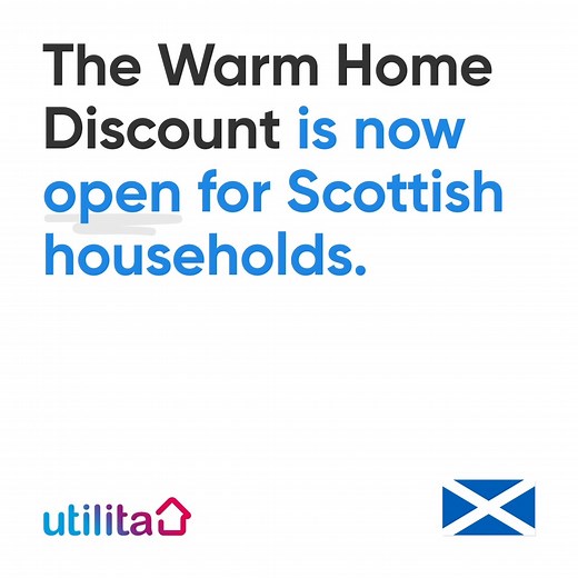 The Warm Home Discount is now OPEN to Scottish households! If you meet the Broader Group criteria, you can apply online from now until 18 September – just make sure that all your details are up to date on your My Utilita account before applying. Apply today ⬇️ utilita.co.uk/warm-home-discount/scotland | Utilita