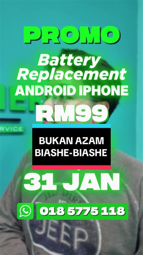 Korang berani ada azam macam kami? Kalau tak berani takpe tapi bantulah kami untuk capai azam kami untuk tukar bateri korang jadi yang baru. Promosi RM99 tukar bateri berlangsung sepanjang bulan Januari ini. PM atau Whatsapp kami untuk book slot anda #iphonerepair #androidrepair #phonerepair #repairphone #battery