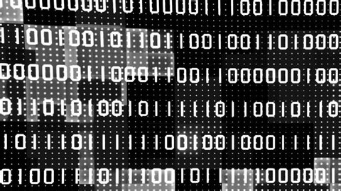 Falling Binary Numbers 0 and 1 Animated Background in 4K for Digital Effects