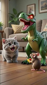 Coco vs Chotu Mouse 🐱🦖 | Dinosaur Remote Prank! | Funny AI Animation