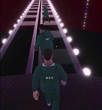 Squid Game cartoon Glass Bridge Scene 😥