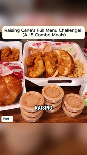 Raising Cane's Full Menu Challenge!! P1#eating #food #fyp #bigmacchallenge #mukbang