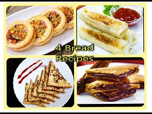 4 easy & quick bread snacks recipes | quick evening snacks with Bread