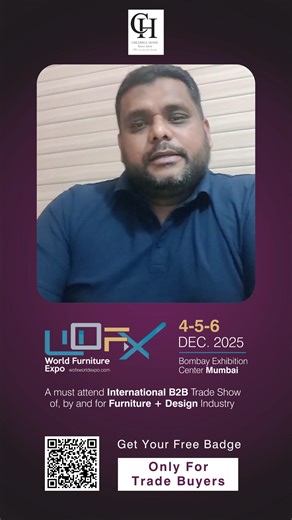 WOFX - WORLD FURNITURE EXPO on Instagram: "We are proud to announce Credible Home as a featured exhibitor at the WOFX-World Furniture Expo 2025! As they showcase craftsmanship, innovation, and design excellence at one of the industry’s biggest global gatherings. Visit us on 🗓️ 4-5-6 DEC. 2025 📍 Venue: Bombay Exhibition Center, Mumbai Scan the QR code in the image to register for your E-badge and get Express Entry! [WOFX] [Furniture Industry] [Global Trade] [Furniture Expo] [World