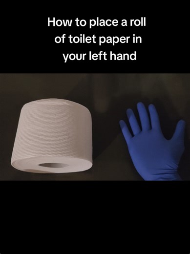 To place a roll of toilet paper in your left hand, start by reaching toward the roll with your left hand open and relaxed, positioning your fingers slightly apart. Gently slide your fingers around the sides of the roll so that your thumb rests on one outer edge while your fingers support the opposite side. Adjust your grip to ensure the roll sits comfortably in your palm, with the cardboard tube centered and stable. Make sure you are holding it securely but not squeezing too tightly, allowing th