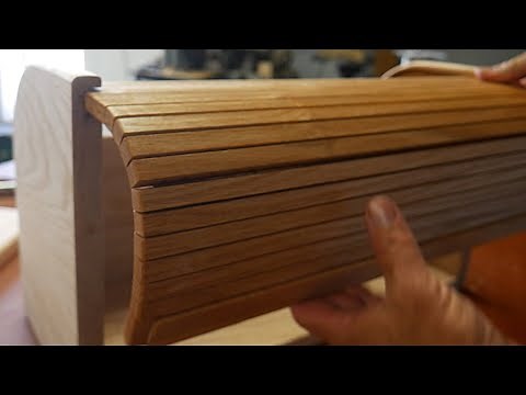 Wooden Breadbox with Tambour Door