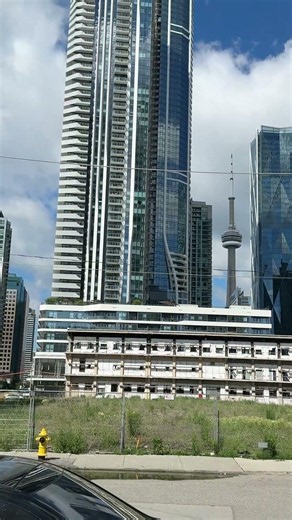 CN Tower from My Street | Street-Level Toronto View 4K 🏙️🇨🇦