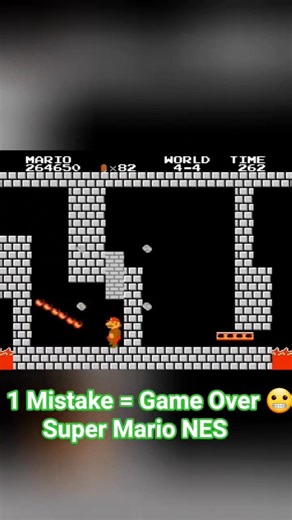 1 Mistake = Game Over 😬 Super Mario NES #supermario #mario #retrogaming #nes #gaming #shorts