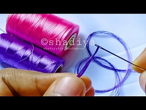 Hand embroidery:how to insert Silk thread in needle for embroidery|easy waY to thread a needle