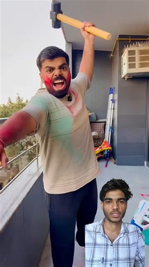 introduction to the same person gourav ko lag diya colour use aa gya ego #holicolours