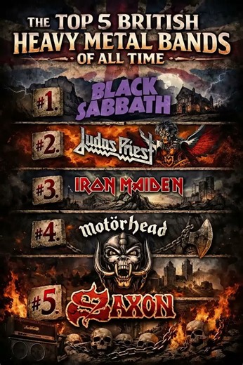 The Top 5 British Heavy Metal bands of all time