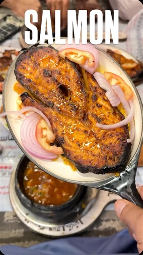 Foodie Sha on Instagram: "Grilled Salmon in Medina #salmon #fish #grilledfish #hamour #foodiesha"