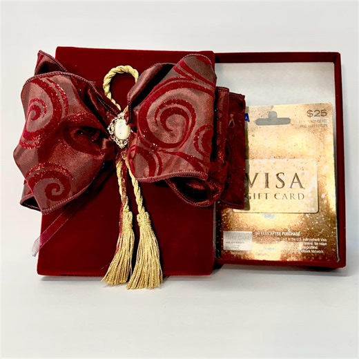 Gold Tassel Red Christmas Gift Box, Handmade Reusable Box (7x5x1) - Etsy
