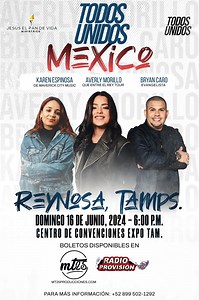 82 reactions | ¡Amigos de Reynosa, México! ¡El día se acerca para adorar juntos a nuestro Dios! Nos vemos este 16 de Junio. Para más información, haz clic en el botón de "Más Información". ¡Nos vemos pronto! | Averly Morillo | Facebook