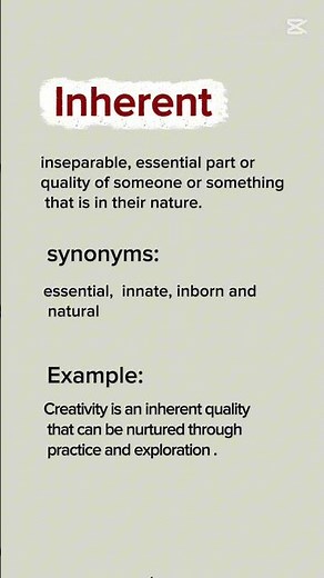 Inherent meanings, Pronunciation, example sentence | Advanced English vocabulary | practice English