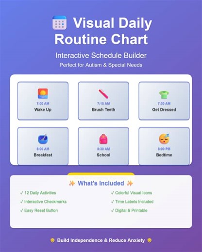 Interactive Visual Routine for Autism & ADHD | Clickable Daily Schedule for Kids