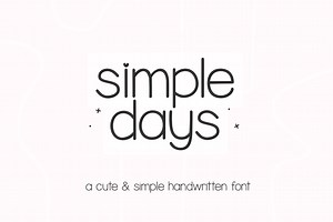 Simple Days | Cute Handwritten Font, a Handwritten Font by KA Designs