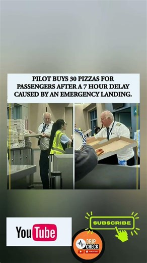 🍕🛩️After a 7-hour delay and emergency landing, this pilot bought 30 pizzas for every passenger.
