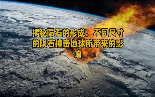 揭秘陨石的形成，不同尺寸的陨石撞击地球所带来的影响