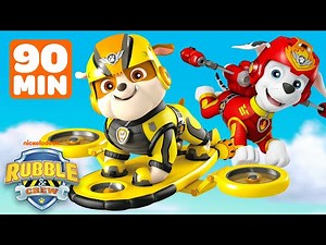 Rubble & PAW Patrol Awesome Air Rescues! w/ Marshall, Chase & Skye | 90 Minutes | Rubble & Crew