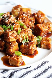 Crispy Air Fryer Tofu Nuggets Ginger Soy Marinade | The Toasted Pine Nut