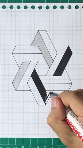 Satisfying 3D geometric art drawing ‎#3Ddrawing #GeometricArt #IsometricDrawing #HowToDraw