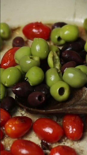 Feta with Tomatoes & Olives Greek Appetizer