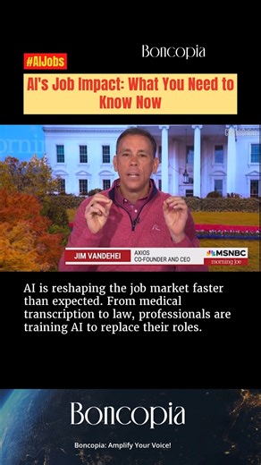 AI's Job Impact: What You Need to Know Now AI is reshaping the job market faster than expected. From medical transcription to law, professionals are training AI to replace their roles. Microsoft's latest report ranks jobs by AI vulnerability, with interpreters and writers at high risk, while nursing assistants remain safer. If you're a student or parent, rethink career paths—fields like plumbing may hold steady. Talk to your kids about this shift. Stay informed and adapt. #AIJobs #FutureOfWork #