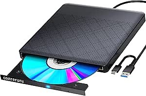 External Compatible with Bluray Drives Read/Write Portable Compatible with Blu ray Burner USB 3.0 Type-C/Windows 7-11 Mac OS Laptop Compatible with Read BD DVD CD for pc best dvd drive（black）