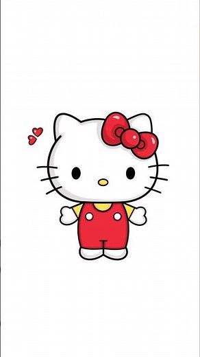 A Cute Hello Kitty’s Drawing | draw a cute Hello Kitty step by step | Cute Drawings Shorts