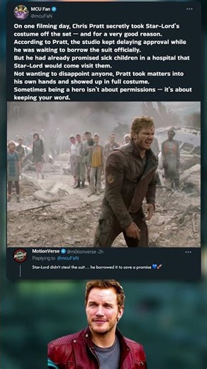 Chris Pratt Secretly Took Star-Lord’s Suit for a Heroic Reason 🦸‍♂️🚀 #GOTG #Marvel #mcu