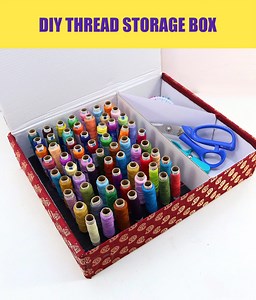 Thread Storage box from Waste Carton Box at Home | Sonali's Creations
