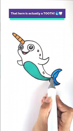 Let’s Draw a Narwhal! #drawing #educational #easydrawing #kidslearning #howtodraw #funfacts #art