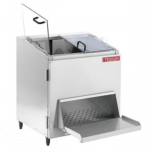 Texican Specialty Products CD-45 Chip Master 22 Gallon Stainless Steel Chip Warmer with Thick Clear Lexan Loading Doors - 120V