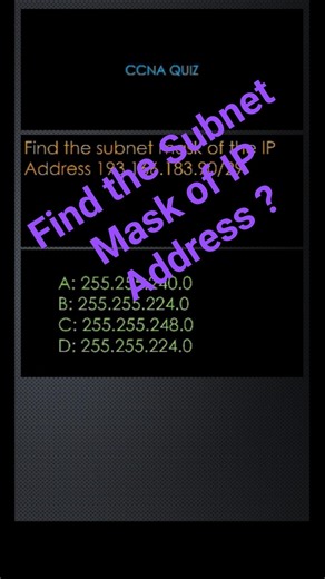 can You Find the Subnet Mask of the IP Address ?