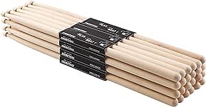 5A Drum Sticks Bulk 12 Pairs, Maple Wood Drumsticks