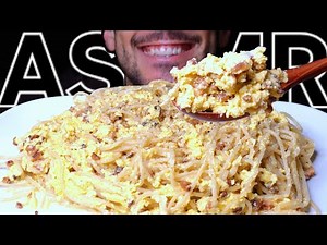 ASMR SPAGHETTI BACON CARBONARA PASTA (EATING SOUNDS) NO TALKING MUKBANG