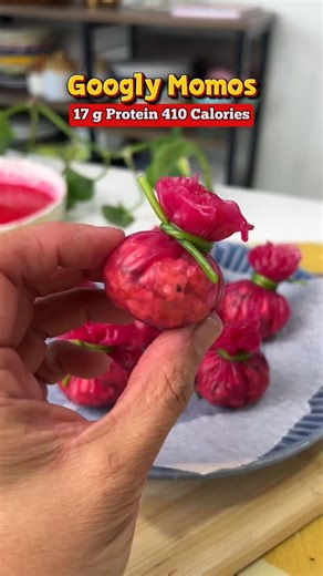 Chef Neha Deepak Shah on Instagram: "🥟 No Maida Googly Momos ! 📋 22 g Protein 440 calories 9 g Fiber. Inspired from the googly dimsum at Virat Kohli’s restaurant ✅ Balanced - protein & Fiber packed ✅ Quick & Each 12 pcs For the filling - 1/2 tsp Oil 4 to 5 cloves of garlic 1 green chilli 1 tsp grated ginger 150 g Veggies - Carrots, beans, baby corn. You can also add asparagus, mushrooms or other veggies that you like 150 g tofu 2 tsp light soy sauce Salt, pepper & chilli flakes to season Some