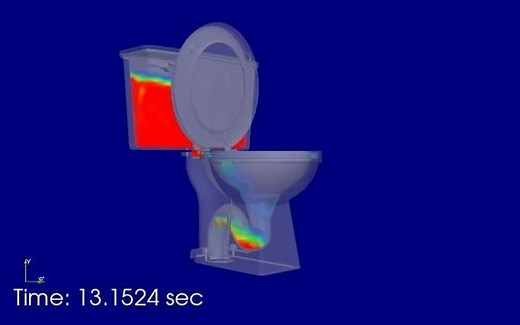 【OpenFOAM学习】多相流 两相流 自由液面 VOF模型 喷溅 数值模拟 马桶 坐便器 BathroomToilet CFD 视频 教程