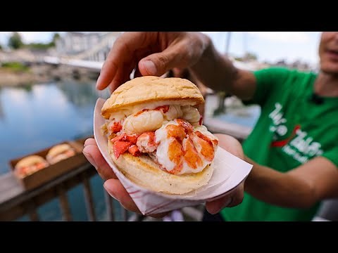 Amazing $25 LOBSTER BURGER!! 🦞 Best Lobster Roll Shacks in Maine (Part 2)!!