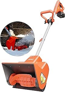 AIVOLT Electric Snow Shovel Cordless, 24V 4Ah Battery Powered Snow Thrower, 11" x 7" Clearing Path, 20' Throwing Distance, Hand Held Snow Blower with Battery and Charger