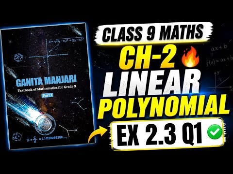 New NCERT Class 9th Maths Ex 2.3 Q 1 | Introduction to Linear Polynomial (Step by Step)| easy way|
