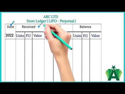 Lifo method ( Last in first out ) Store ledger account - Perpetual