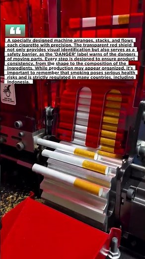 This is the process of making cigarettes automatically.