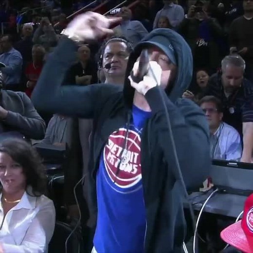 Eminem welcomed the Detroit Pistons to their new arena like only he can. | SportsCenter